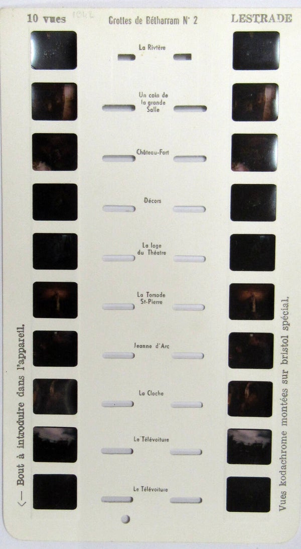 0000/02 -GROTTES DE BETHARRAM - CARTE STEREOSCOPIQUE LESTRADE 10 VUES