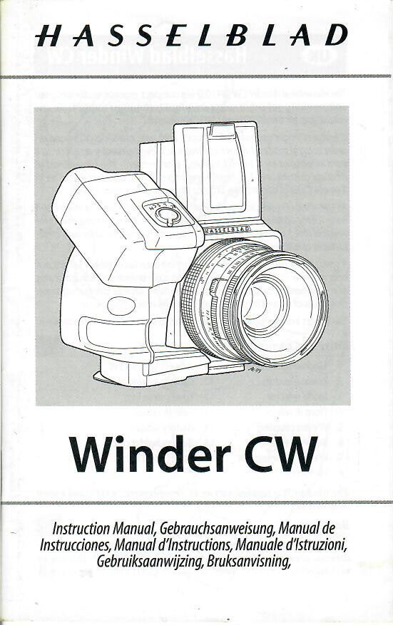 HASSELBLAD WINDER CW MANUEL D'INSTRUCTIONS MULTILANGUES