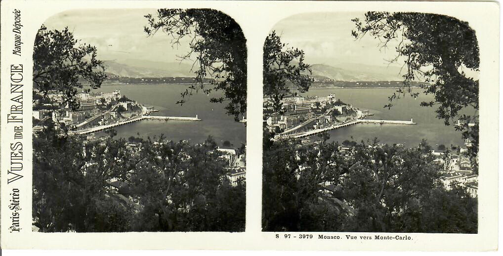 CARTE STEREO 3D 170x86 mm VUES DE FRANCE MONACO