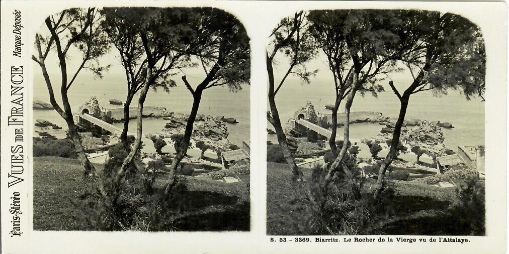 CARTE STEREO 3D 170x86 mm VUES DE FRANCE BIARRITZ