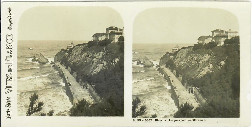 CARTE STEREO 3D 170x86 mm VUES DE FRANCE BIARRITZ