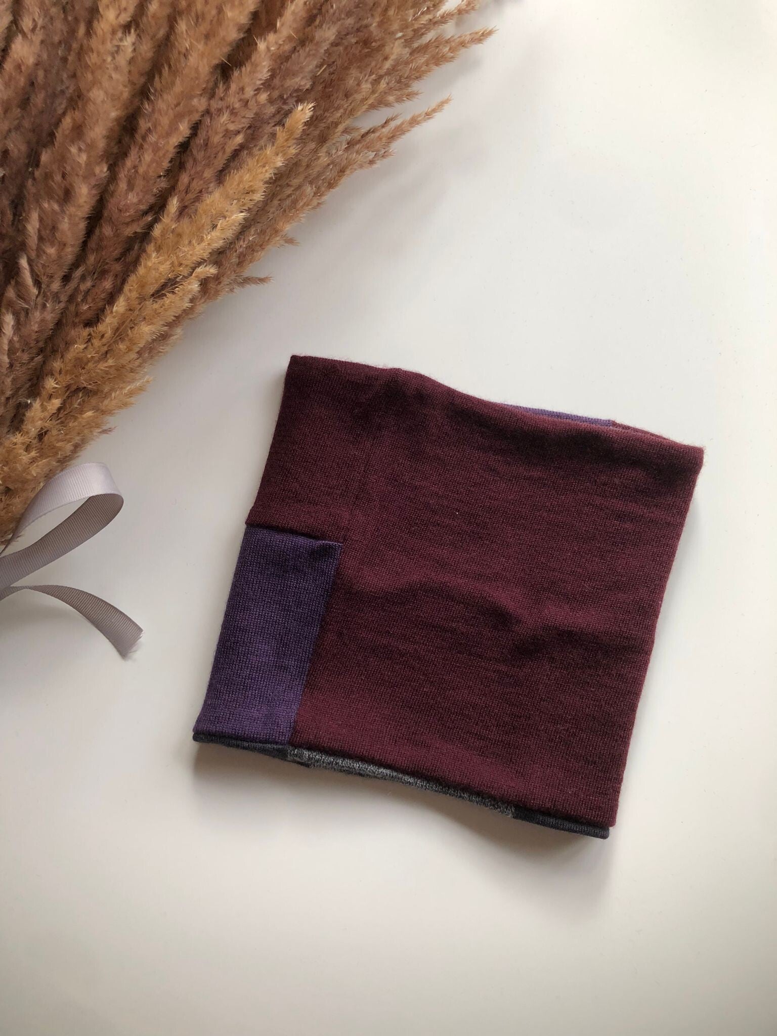 Komin dziecięcy wełniany merino patchwork rozm. 4-6 lat