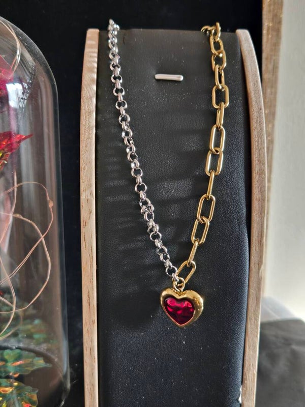 collier double coeur  éternel- bijoux amour