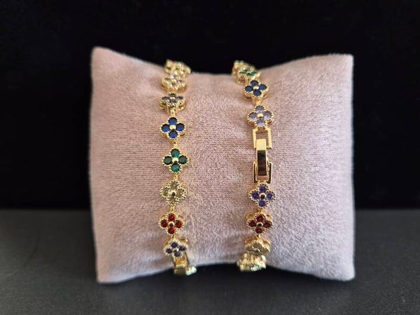 bracelet trèfle arc en ciel porte bonheur