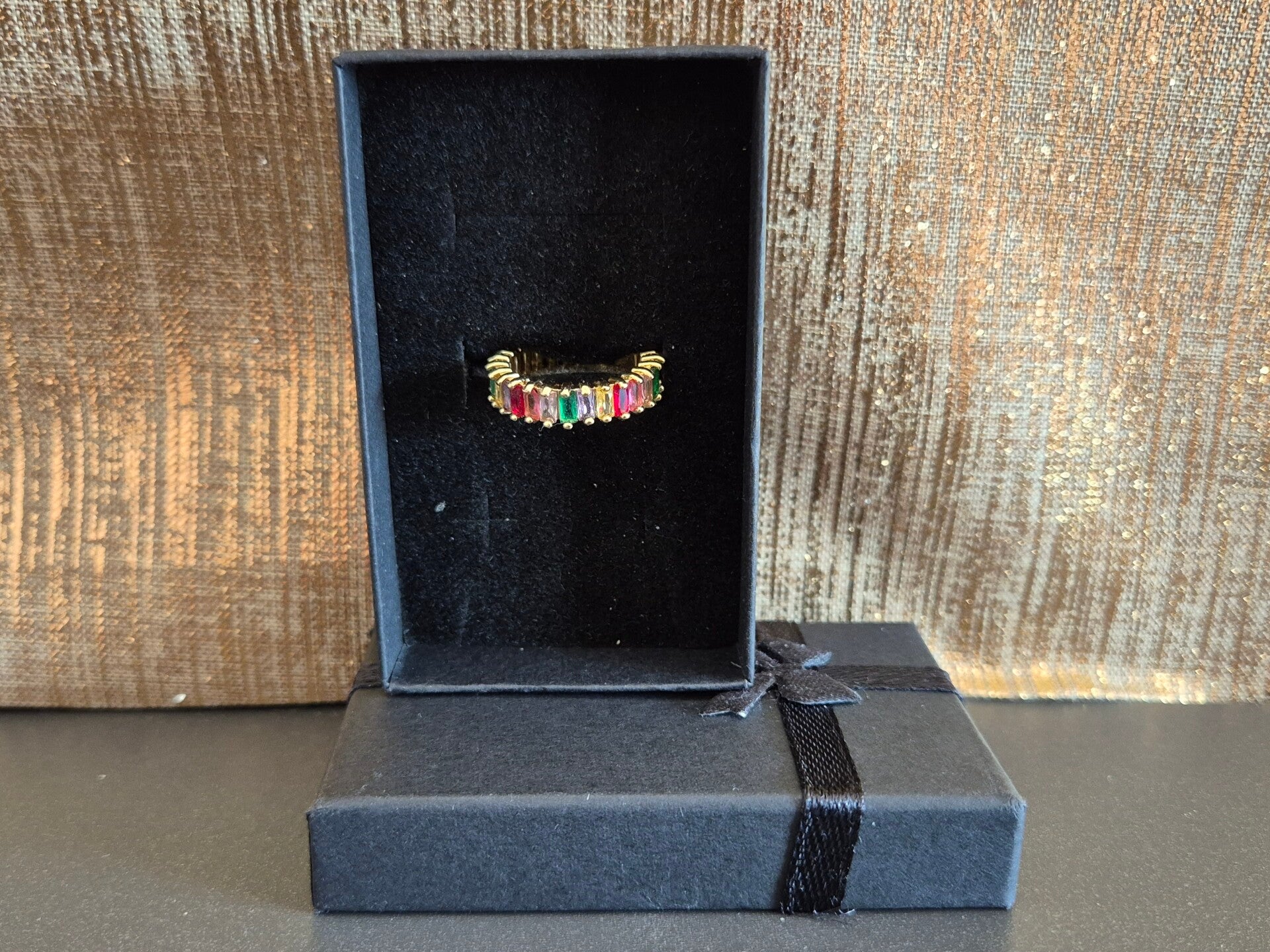 bague femme  arc en ciel lumineux