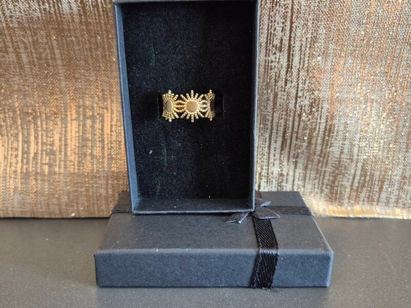 bague femme élégant  tournesol dorée