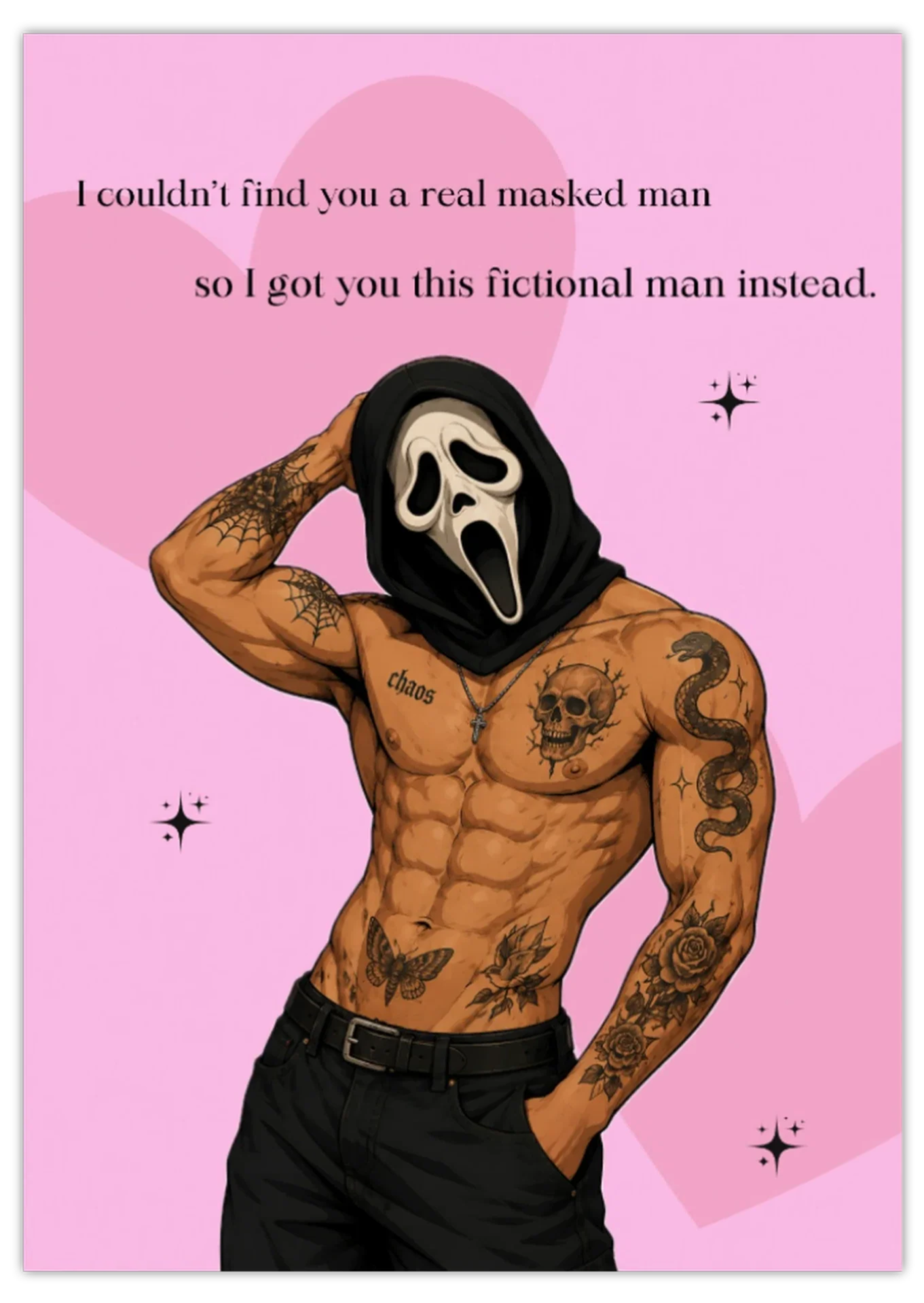 Postcard ‘I couldn’t find you a real man’