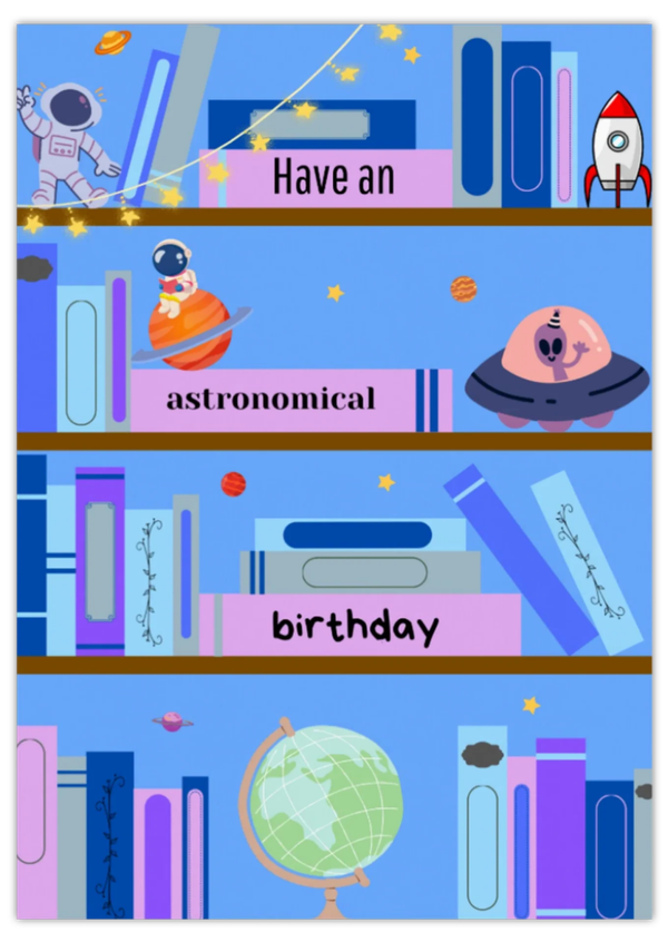 Postcard ‘Have an astronomical birthday’