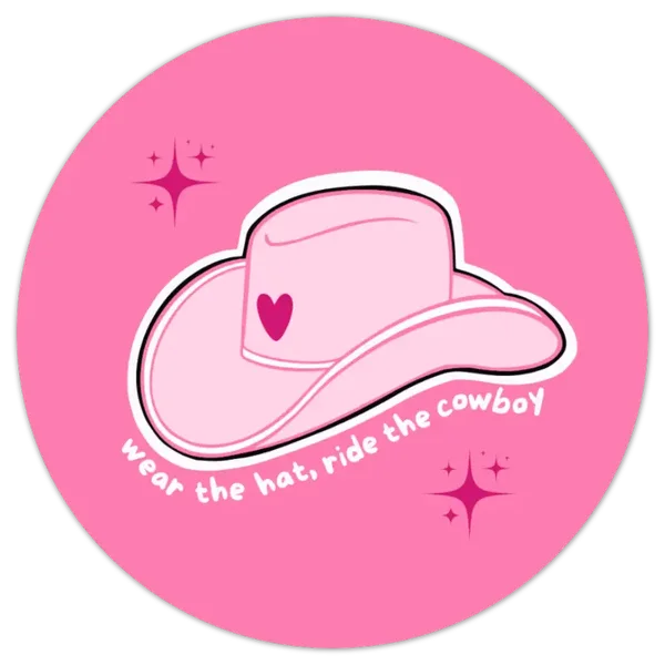 Sticker ‘wear the hat, ride the cowboy'