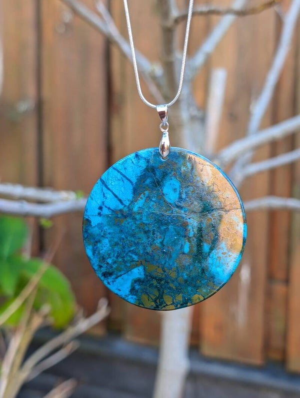 Chrysocolla schijf hangers