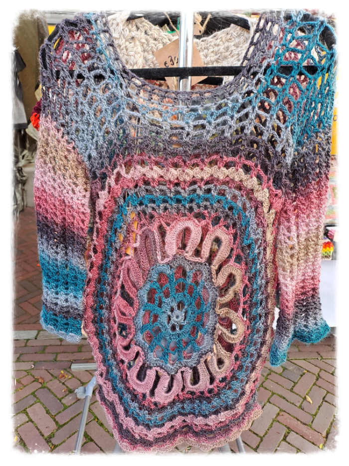 spaanse trui haken handmade gehaakt eyecatcher over elke outfit