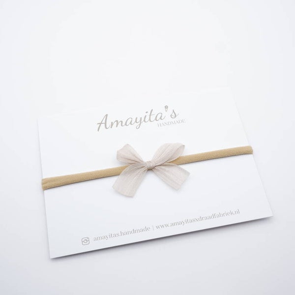 Haarbandje strik light coffee