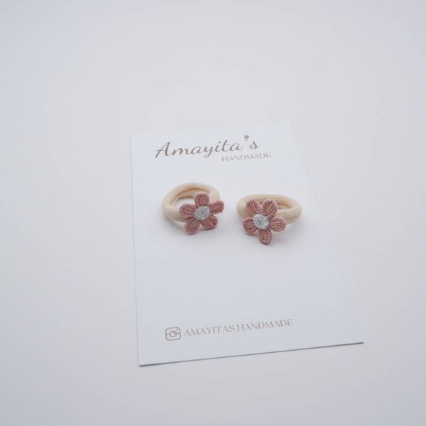 Elastiekjes klein | bloemetje oudroze