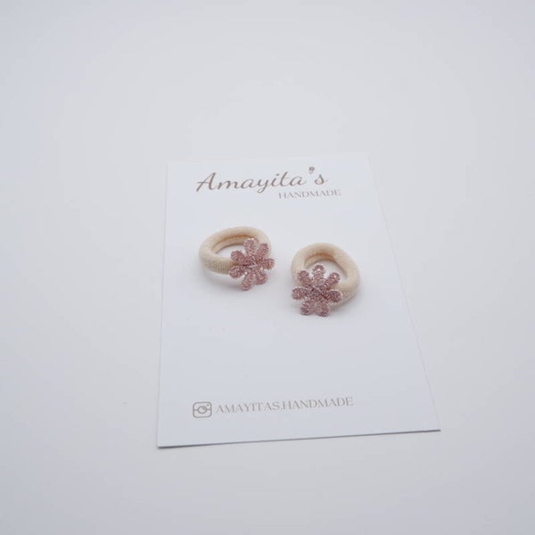 Elastiekjes klein | bloemetje roze