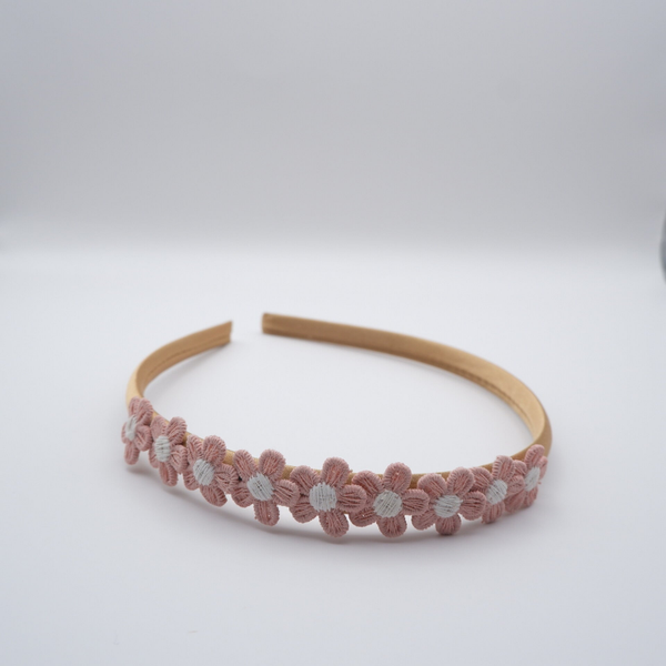 Diadeem oudroze bloemetjes