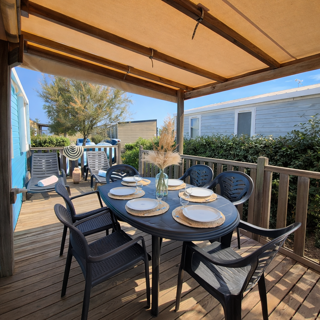 location mobil home camping les dunes  torreilles