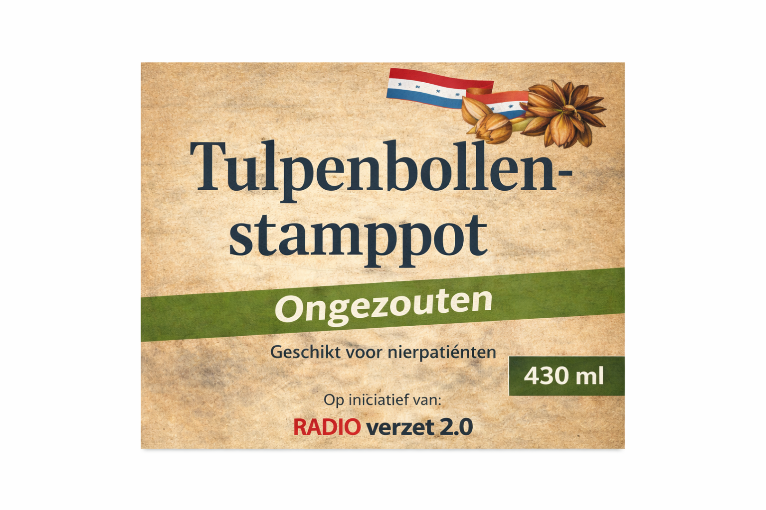 Tulpenstamppot ongezout - prijs incl. Statiegeld