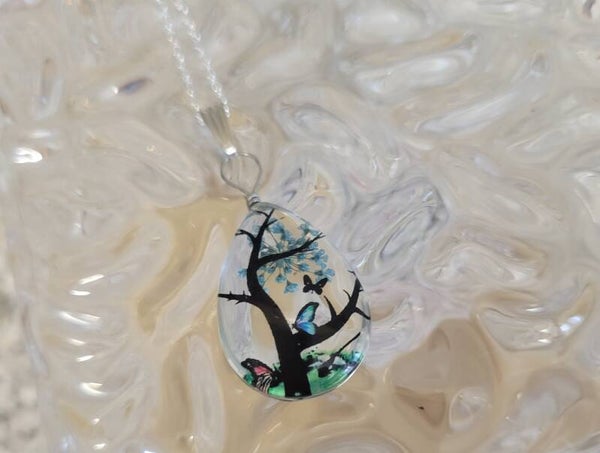 Cottagecore Blue  tree pendant9