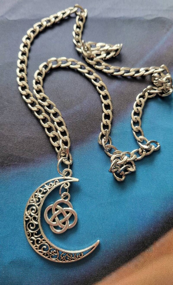 Celtic knot and moon charm