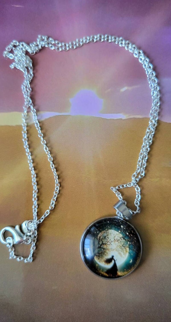 moon charm lady in black