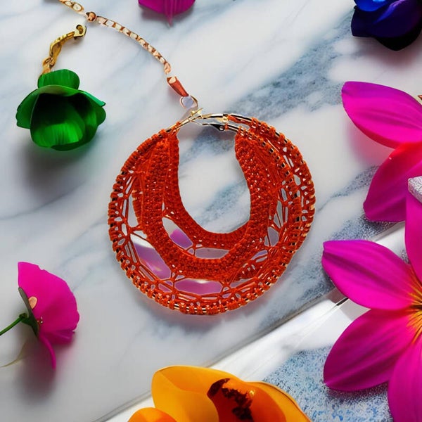 Boucles d'oreilles créoles en crochet et acier inoxydable KÂ