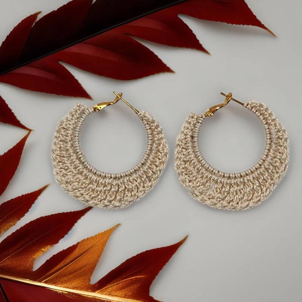 Petites boucles d'oreilles créoles en crochet et acier inoxydable MANGOS