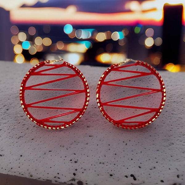 Boucles d'oreilles créoles en crochet et acier inoxydable ECLAIR