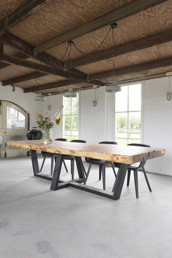 Massief eiken eettafel – handgemaakt