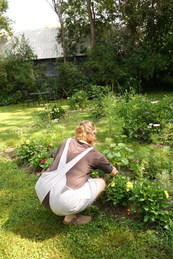 Tablier court cocotte avec couture