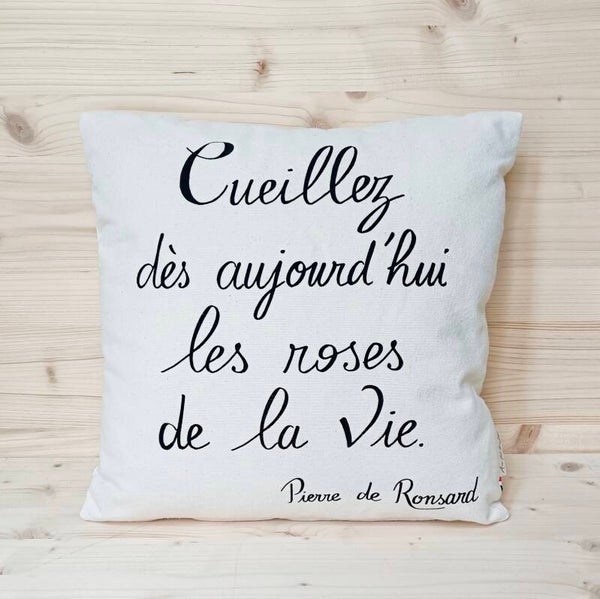 Coussin 40x40 - Ronsard - Citation