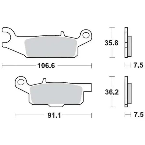 Vordere Bremsbeläge Satz rechts Yamaha YFM 250 Raptor