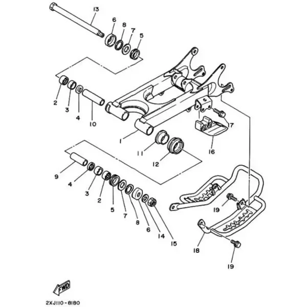 Originale (OEM) Schwinge Yamaha YFS 200 Blaster