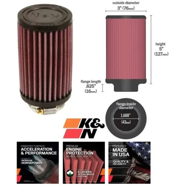 Universeller K&N Luftfilter Yamaha YFZ 350 Banshee