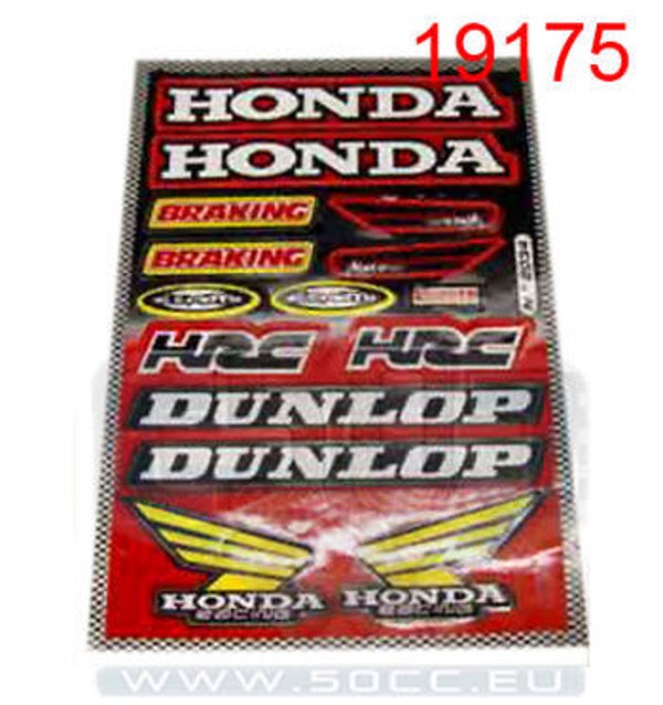 Honda Sticker Sponsor Set - Dunlop / HRC / Honda - Universeel