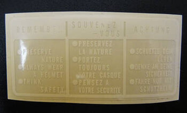 Honda Sticker Caution -  Tank - MB / MT