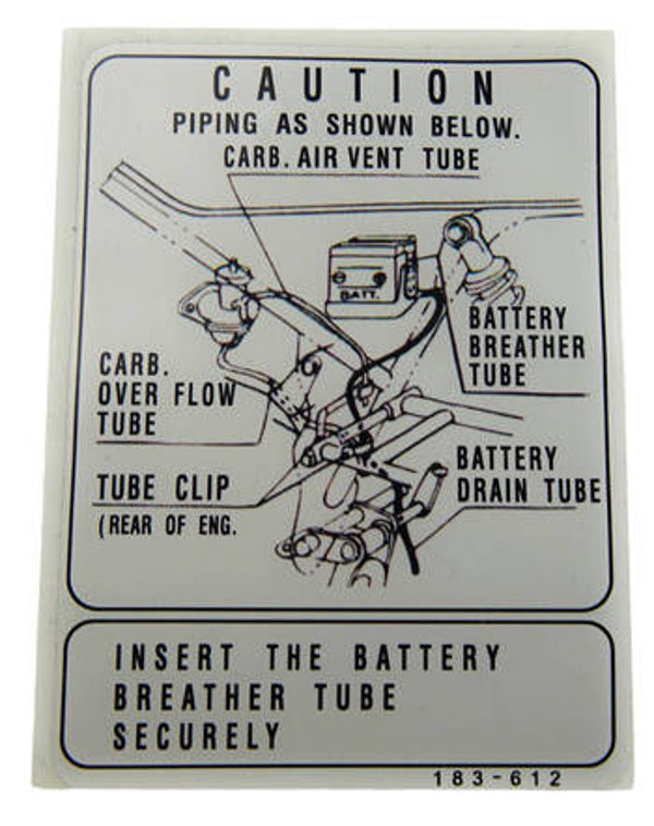 Honda Sticker Caution -  Battery - MB