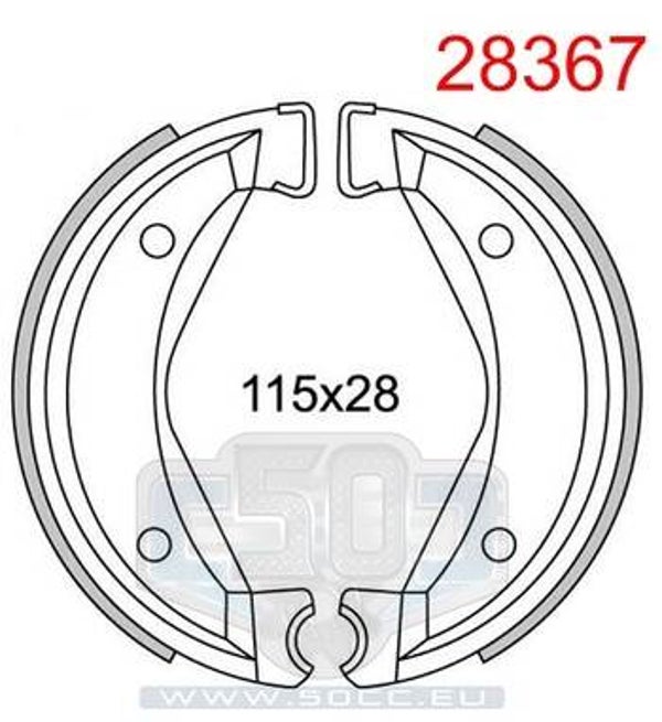 Zundapp Brake Shoe Set - Remschoenen set 115x28mm - Combinette - NEWFREN - A-Quality