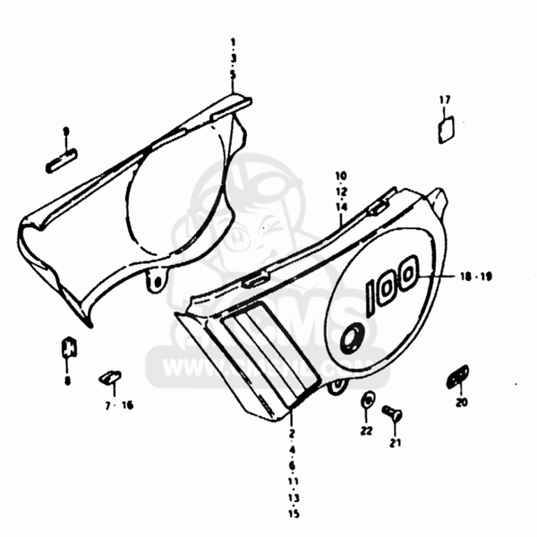 Suzuki TS100ER / TS125ER Frame Cover Right - New - 47111-48500