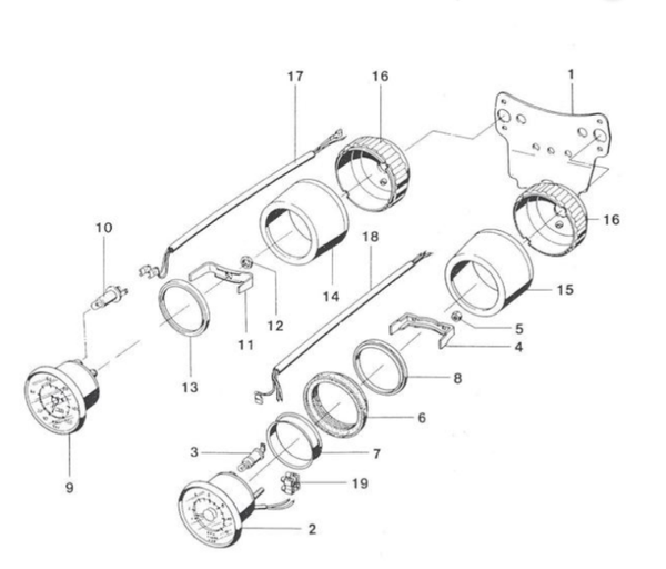 Kreidler Cockpit Onderdelen - VDO - 80mm - Chrome Randen - 1975-1976 - 2 losse tellers
