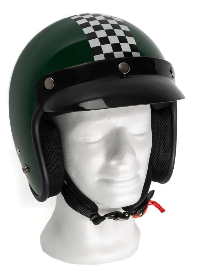 Helmet Helm Open Face - Potje/Jet Helm - Racing Green - ECE22.06