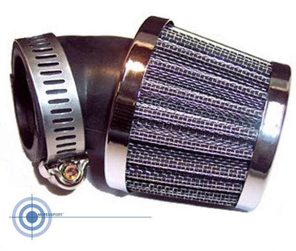 Powerfilter/Luchtfilter 28mm - 45 graden - Zwart