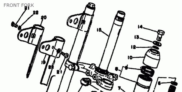 Yamaha Fork DT50M/TY50 - Steering Stem -