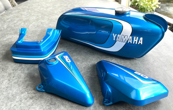 Yamaha Sticker Set RD50 - 1977 - Blue Moped -