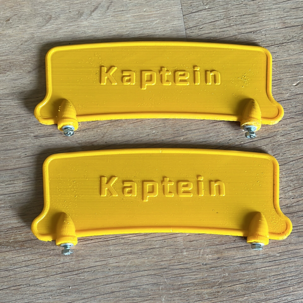 Kaptein Gele Plaat / Yellow Plate - 2 bouten - Kaptein