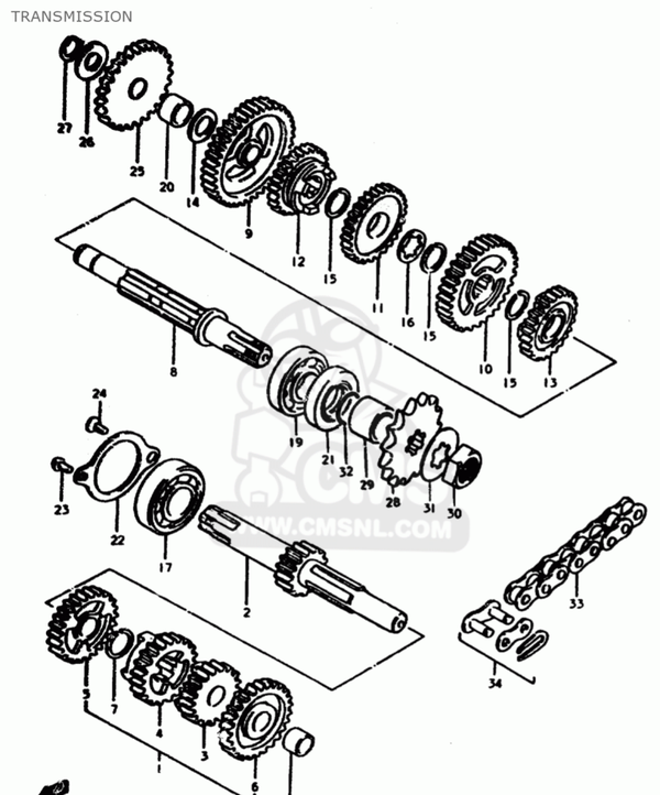 Suzuki Counter Shaft - 5G/5V - GT/TS/ZR50 - 24120-46000