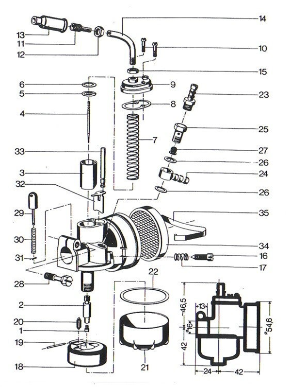 Carburateur 10mm - BING - 1/10/77 - Kreidler - BING ORIGINAL