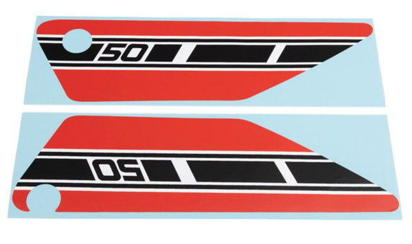 Yamaha Sticker Set FS1 - 1977 - Red Moped - 1X5-21781-00/1X5-21782-00