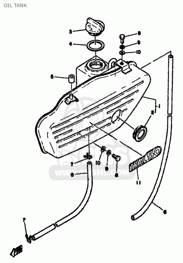 Yamaha Sticker Side Cover - TY50 - TRIAL50 - 538-21737-00