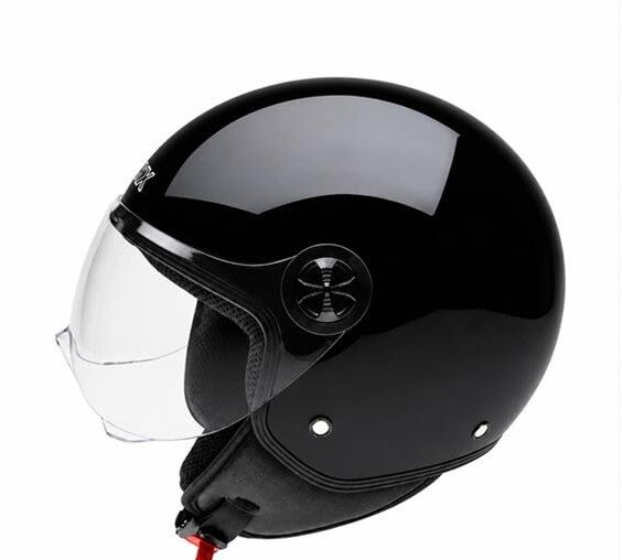 Helmet Helm Jet Helm - Glans Zwart