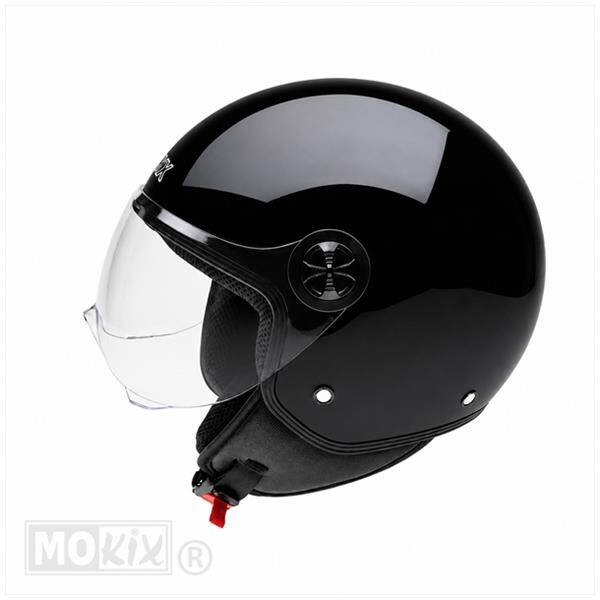 Helmet Helm Jet Helm - Glans Zwart